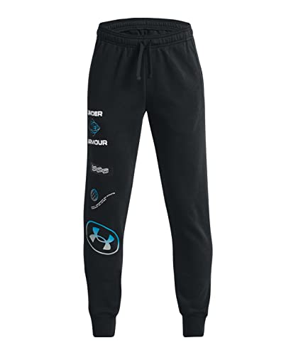 Under Armour UA Longshot LS 1.5 PRINT Boys' Training Fleece, Black / Phosphor Green, L