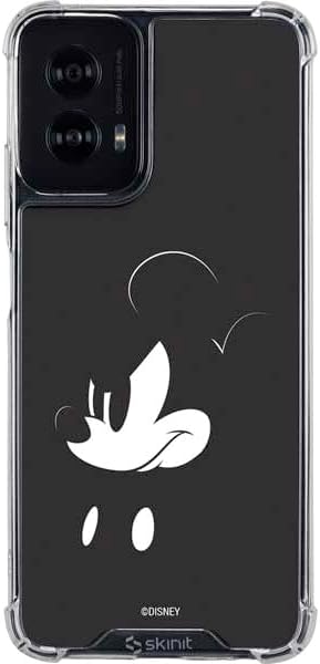 Skinit Clear Phone Case Compatible with Moto G Power 5G (2024) - Officially Licensed Disney Mickey Mouse Black and White Design