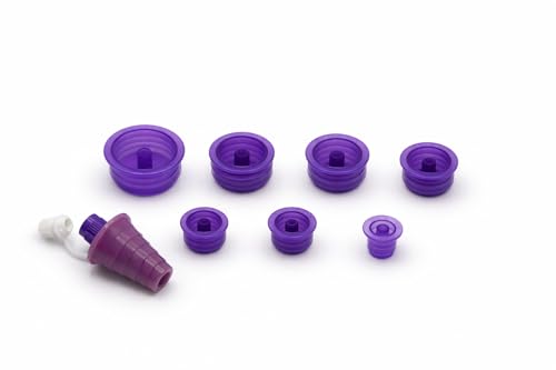 ENFit Medicine Bottle Adapter Assortment – 8 Sizes (1 Each), Sterile Purple - ISO 80369-3 Enteral Medicine Bottle Adapters for ENFit Syringes, Sample Variety Pack