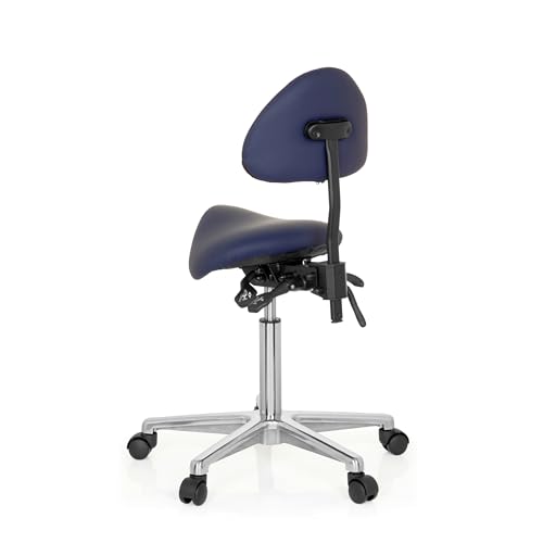 Miniatura 5 de Hjh Office 608910 Taburete De Trabajo Top Work 20 Azul, Taburete De Silla De Montar, Respaldo Con Ajuste De Altura