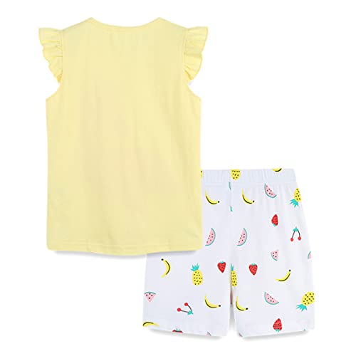 Image of Toddler Girls Shorts Set Kids Summer Casual Outfit Cotton Top and Shorts Clothing Set