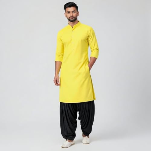 Image of Mens Pure Coton Kurta Dhoti Set | Traditional Ethnic Wear for Festive & Wedding Men's Cotton Kurta with Dhoti Set | Comfortable Ethnic Traditional Outfit Stylish Men's Cotton Kurta Dhoti Set.