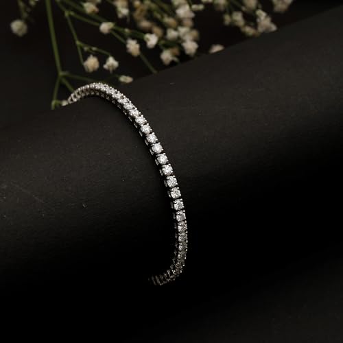 10 Carat Lab Grown Diamond Tennis Bracelet | D Color, VVS1 Clarity | 4-Prong Setting | 14K White Gold | 7.5 Inch | Certified Real Diamonds4