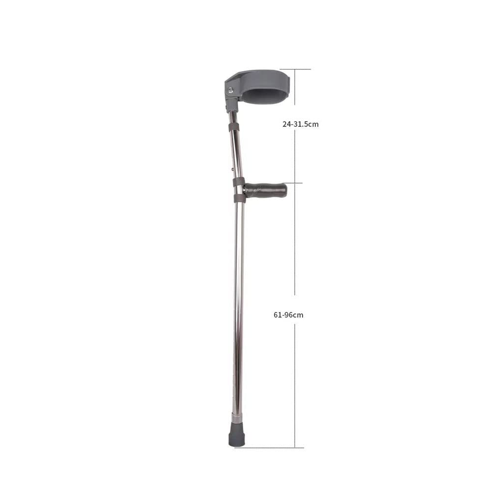 Brazo Codo Muleta Ayuda for Caminar Ligera Rehabilitación Bastón for Axilas Antideslizante telescópico ( Color : Silver )