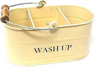 Cream Colour Kitchen Sink Enamel Washing up Sink Tidy | Sink Caddy | Kitchen Sink Organiser | Sink Accessories | Washing up Utensil Holder | wash up Tidy |Rust Resistant Steel