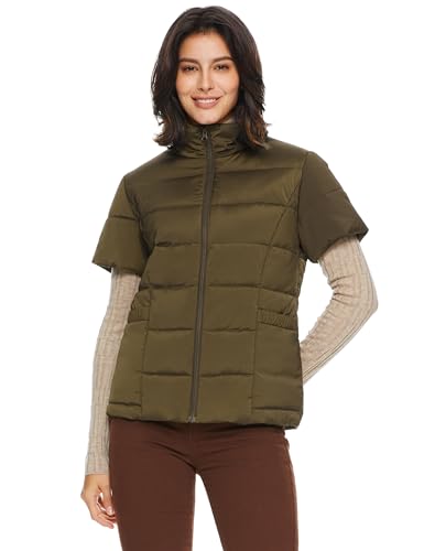 Orolay Women's Warm Insulated Vest Lightweight Stand Collar Cap Sleeve Jacket Zip up Gilet with Pockets