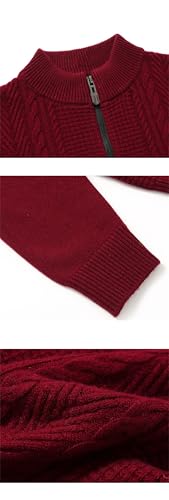 Vsadsau Men Wool Zipper Cardigan Sweater Casual Knitted Sweater Stand Collar Long Sleeve Warm Jumpers4