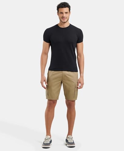 Image of Jockey UM17 Men Super Combed Mercerised Cotton Woven Straight Fit Cargo Shorts