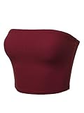 Made by Emma Solid Bra Ribbed Tube Top Wine L