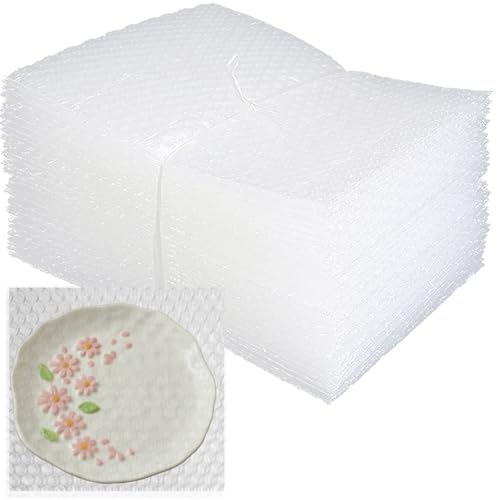 50 Pcs Clear Bubble Out Bag 12X12Inch, Bubble Pouches Wrap for Shipping, Double Walled Cushioning Bags for Moving, Packing and Extra Protecting Fragile Item