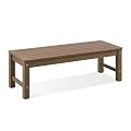 Psilvam 47" Outdoor Bench, 2-Person HDPE Backless Garden Bench (Brown)