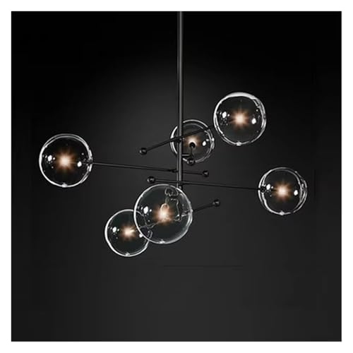 Lustre art déco boules de verre LED : l'élégance nordique pour luminaires de salon