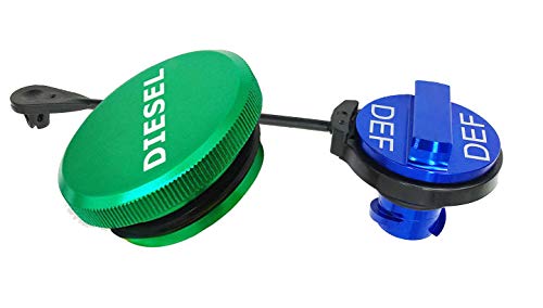 Diesel Fuel Cap for Dodge, Magnetic Ram Diesel Billet Aluminum Fuel Cap and DEF Cap Combo for 2013-2018 Dodge Ram Truck 1500 2500 3500 with New Easy Grip Design