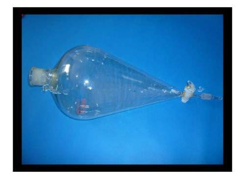 GOWE 5L pyriform separatory embudo, 5000 ml, con tapón de cristal, cristal llave de paso (aparatos de laboratorio)