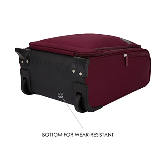 Image of Verage Underseat Carry On Luggage With Spinner Wheels, 16-Inch Rolling, Grape Red, 2 Wheels