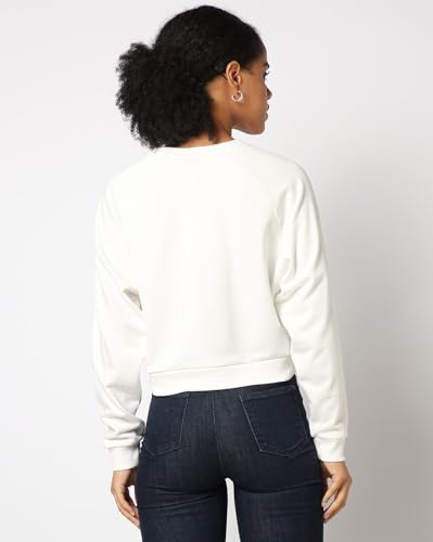 Image of Gap Women Regular Fit Solid Full Sleeves Round Neck Cotton Sweatshirt
