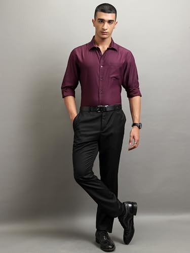 Image of Highlander Men's Slim Fit Formal Shirt | Solid Formal Shirt for Men | Comfortable Fabric | Stylish Design for Everyday Use & Office Wear