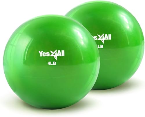 Image of Yes4All Weighted Toning Balls for Exercise, Soft Medicine Balls for Exercise, Pilates, Yoga, Balance, Flexibility, 2-10lbs