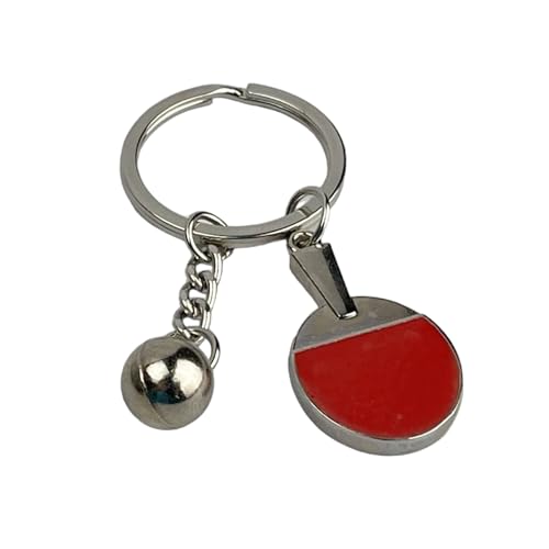 Llavero Ping Pong 3D - Llaveros de Raqueta de Ping Pong o Tenis de Mesa Roja con Pelota - Accesorio de llaves Metálico para amantes del Ping Pong, Deportes… - Llavero Unisex para Hombre y Mujer
