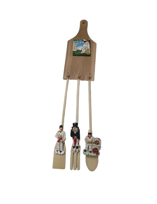 Planche à découper en bois noble et cuillers avec finition résine Poulie Scio