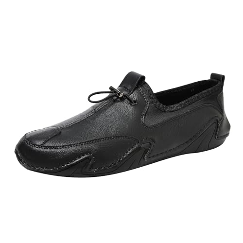 Zapatos de cuero para hombre Suela suave Zapatos de conducción - Slip On Zapatos casuales casuales para caminar zapatos bajos - Zapatos deportivos cómodos antideslizantes Zapatos de deporte al aire