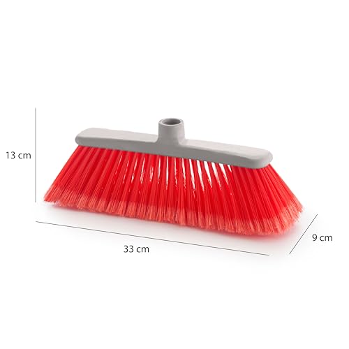 MAYA Escoba CARLINA. 100% Reciclada. Ideal para Limpieza Eficaz de Todo Tipo de Suelos. Rosca Universal. (Rojo) - imagen 2