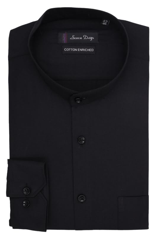 7-DAYS Black Chinese Collar Shirts for Men – Mandarin Collar Shirt for Men – Stand Collar Formal Shirts for Men – Regular Fit, Collarless, Solid Shirt – Size 40 L, Gents Plain Full Sleeve Shirt offers donot miss 7-DAYS Black Chinese Collar Shirts for Men – Mandarin Collar Shirt for Men – Stand Collar Formal Shirts for Men – Regular Fit, Collarless, Solid Shirt – Size 40 L, Gents Plain Full Sleeve Shirt offers donot miss