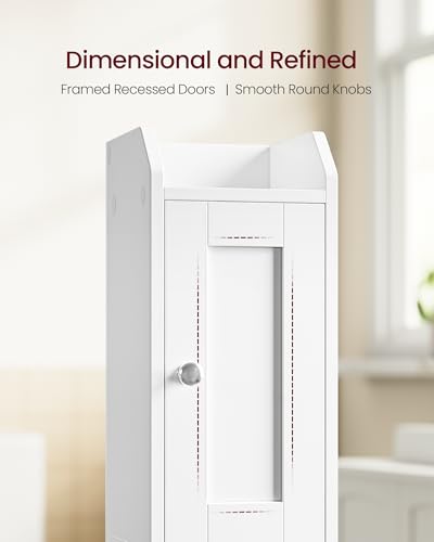 Image of VASAGLE Small Storage Corner Floor Cabinet, 2 Doors, Cloud White