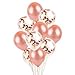 12 Rose Gold Confetti Balloons and 12 Rose Gold Latex Balloons, 12? with Bonus String||
