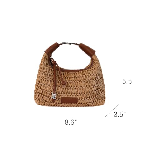 Image of Woven Leather Tote Bag For Women Crossbody Shoulder Bag Large Hobo Handbags Vegan Female Bag Vegetable Basket