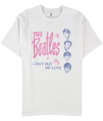 Junk Food Mens Graphic T-Shirt, White, Large - Les Beatles, Paul McCartney, John Lennon, RIngo Starr, George Harrison Junk Food Mens Graphic T-Shirt, White, Large