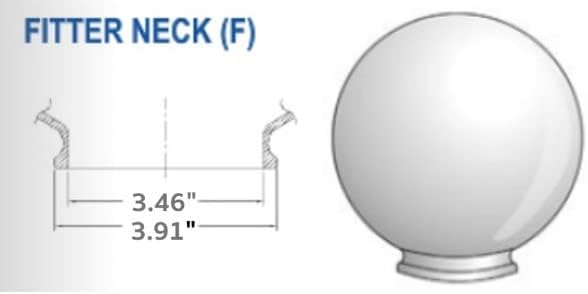 Lamp Post Globes Replacement | 8" Diameter | Smooth Textured | Made In USA | Fluorolite Plastics (Fitter Neck, Bronze)