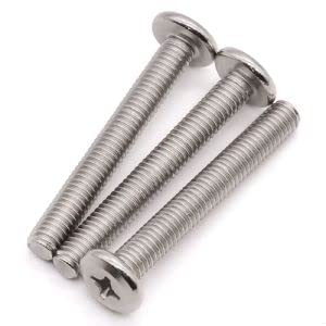 Miniatura 3 de Tornillos de acero inoxidable M5-0.031 x 1.378 in, cabeza redonda plana Phillips, tornillos para muebles, rosca completa, acero inoxidable 304 (18-8)