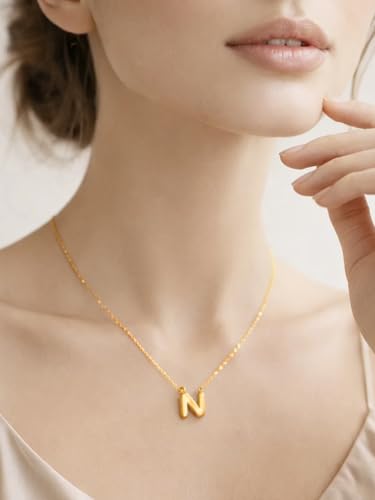 Image of Rubans Demi Fine Stainless Steel Alphabet Pendant CZ Gift for Women & Girls