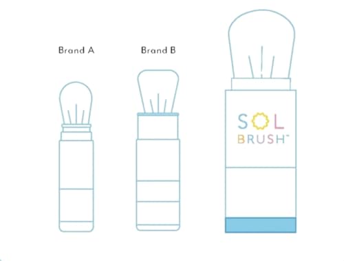 Image of Sol Brush SPF 50 Mineral Sunscreen | Broad Spectrum UVA /UVB Protection | Water-Resistant (80 Minutes) | Mess-Free Brush-On Applicator | Zinc Oxide & Dioxide | Clean & Cruelty-Free Formula (Fair)