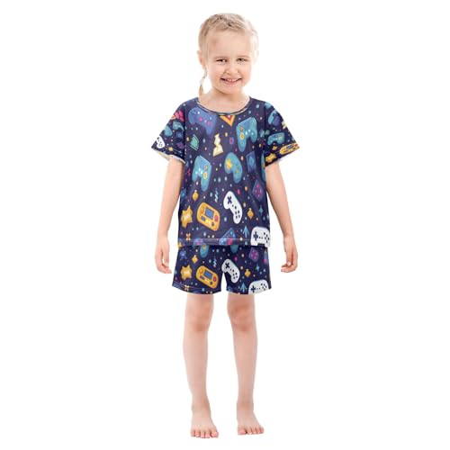 Games Console Kids Pjs Set Boys Girls Summer Short-Sleeve Sleepwear Pajamas 2PCS3