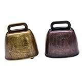 Toyvian 2個 レトロ風シープベル カウベル ペット用紛失防止吊り下げ飾り アンティーク調鋳造製作 感ある滑らか表面 羊 牛 馬対応装飾ベル