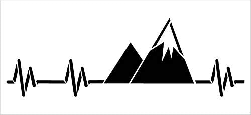 Miniatura 3 de StudioR12 - Plantilla de latido de corazón de montaña  Decoración del hogar para interiores y exteriores  Arte de pared de pulso para amantes de la