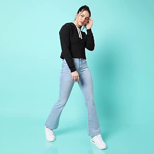 Image of PINACOLADA Women's Sweatshirt with Hoodie Regular Fit for Casual Wear | Cotton Blend Fabric | Hoodie Sweatshirt Crafted with Comfort Fit and High Performance for Everyday Wear