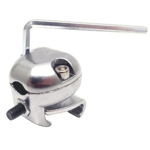 TUOREN Bass Drum Hoop Cowbell Mount Bracket, Z Shape Percussion Mount Rod with Tom Hoop Clamp, 3/8" Drum Rod Cowbell Mounting Bracket for Jam Block Tambourine Splash Cymbal Mount - Thumbnail 3