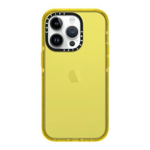 Coque iPhone 14 Pro CASETiFY Impact jaune solide pour une protection antichoc optimale