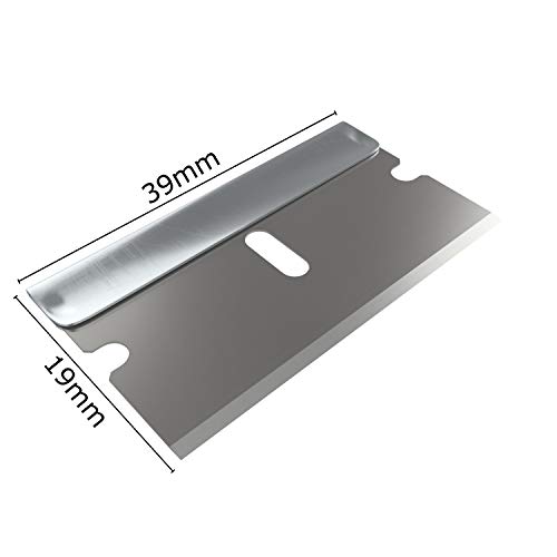 miaX Premium Ersatzklingen für Kochfeldschaber 10er Set – 10 Klingen in praktischer Box mit Spenderfunktion für Glasschaber – 10 hochwertige Edelstahlklingen für Glaskeramikschaber