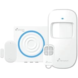 Ofertas De Alarmas Para Negocios Nivian-Sistema de Alarma para Casa y Negocios Sin Cuotas Mensuales | Kit de Alarma WiFi con Control Remoto a través de App Tuya | Función SOS | Fácil Instalación Sin Cables