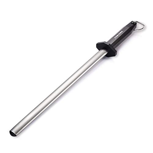 SMTENG Diamond Knife sharpening steel，Lightweight & Durable Oval Household Kitchen Knife sharpening Rod