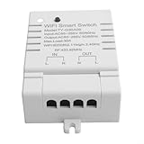 Smart WiFi Wireless Light Control Switch 30A Relay, Home Automation Timer with Voice Control, App Remote Controlled Socket for Lighting and Devices,