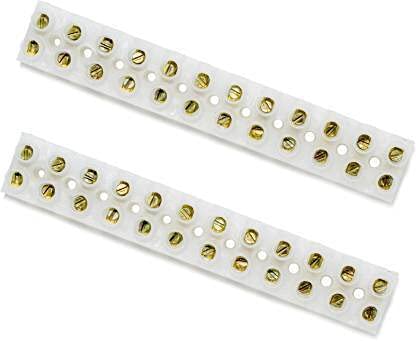 HRtronics - 12 Position 5A 2 Rows H Type Terminal Strip Screw Terminal Barrier Block Pack of 2 (White, Pack of 5) 2 row terminal barrier strip wire connector Wire Connector (White, Pack of 5) (B097R128GT) Amazon Price History, Amazon Price Tracker