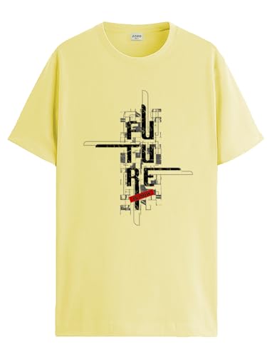 Image of ADRO Men's Graphic Printed 100% Cotton T-Shirt - Regular Fit, Printed T-Shirts for Men