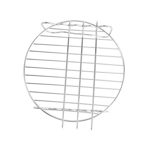 Tofficu 1 Set Stainless Steel Grill Round Grill Barbecue Rack Stainless Steel Bbq Rack Barbecue Shelf Dual-layer Rack Air Fryer Rack Air Fryer Cooking Rack Dual-layer Grill Silver