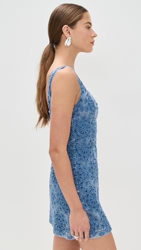 ALICE + OLIVIA デニムワンピース Gorgeous Denim Jumpsuit In Black/liana Blue | Alice + Olivia