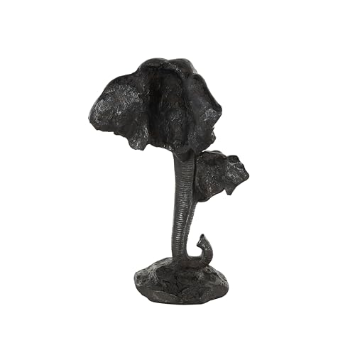 Escultura elefante madre e hijo polystone negra 10x7x17 in miniatura 3